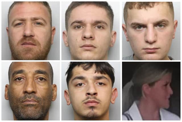 Those who are facing time behind bars this week. (Top l-r) Marikseio Mucaj, Fatjon Mustaraj and Joseph Foster. (Bttom l-r) Darren Gibson, Callum Clayton and Fiona Price. (pics by WYP and National World).