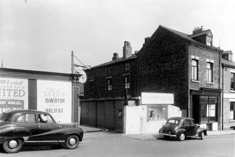 Hanover Garage, the business of Camilla Barr. To the right is number 6, this is just before the junction with Park Lane. Pictured in August 1959.