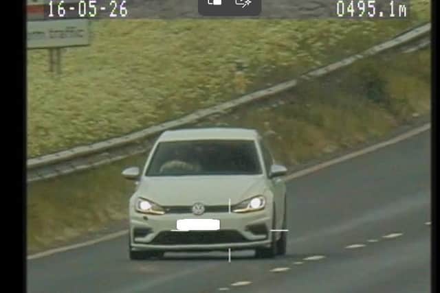 The man was caught speeding at 130mph on the A64