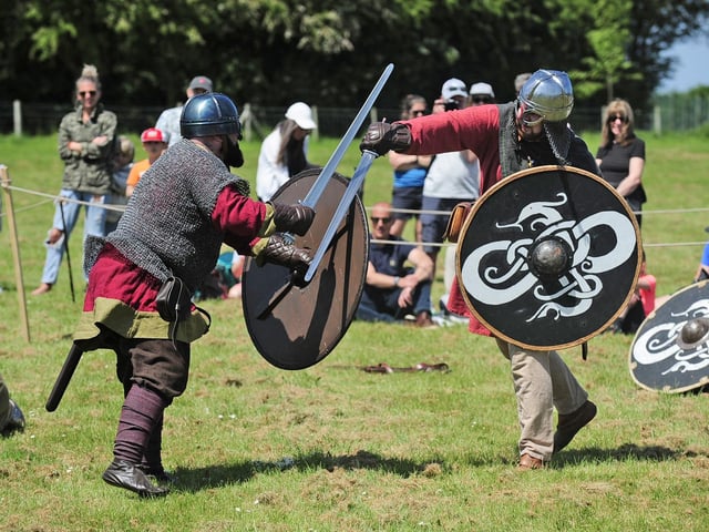 The Volsung Vikings re-enactment is led by Jarl Thorstein Oxleg.