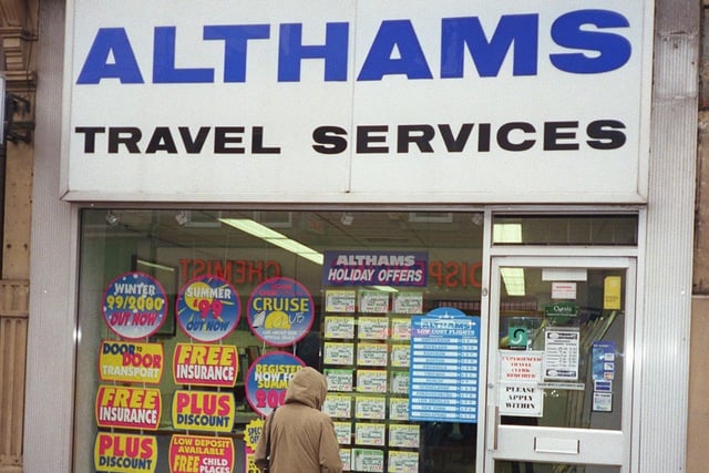 Did you ever book a holiday here back in the day? Althams Travel Services pictured in January 1999.