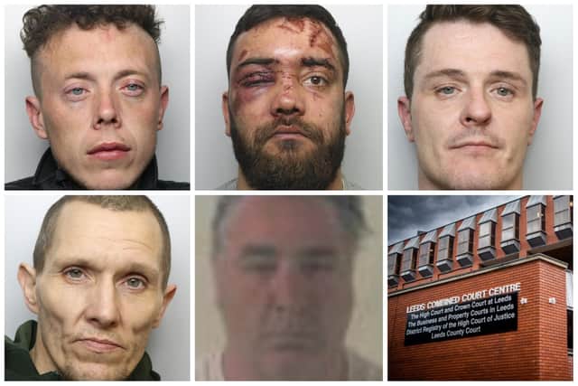 The criminal jailed this week. Swallow (top left), Annus (top middle), Haigh (top right), Poulson (bottom left) and Cavanagh (bottom middle). Pics by WYP