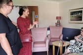 MP for Rotherham, Sarah Champion with Carrie Davies, Home Manager at HC-One’s Silverwood Care Home and resident