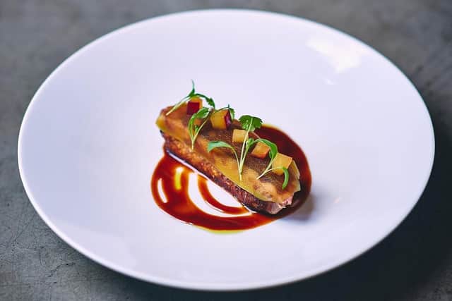 Duck, Soy compressed cucumber, lacto fermented plum, hoysin. (Pic credit: Forde Restaurants)