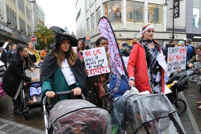 The Halloween-themed event, dubbed March of The Mummies, aimed to demonstrate the “frightening lack of consideration” mothers have been granted by the Government in areas such as childcare, maternity leave and in the workplace.