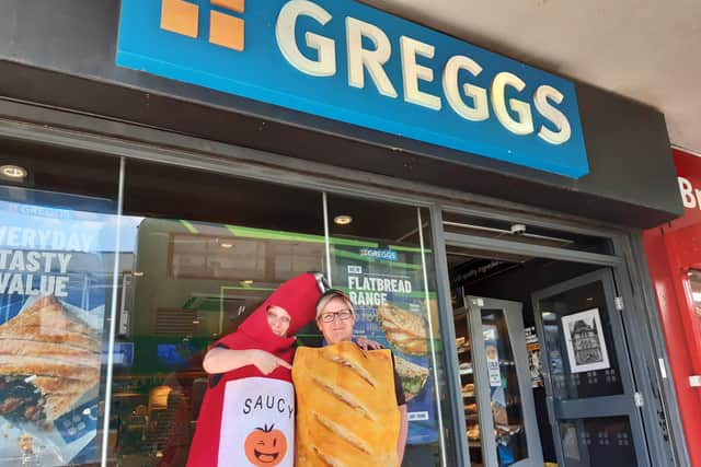 Liz McCormack and Tracy Monsarrat were dressing up to mark National Sausage Roll Day