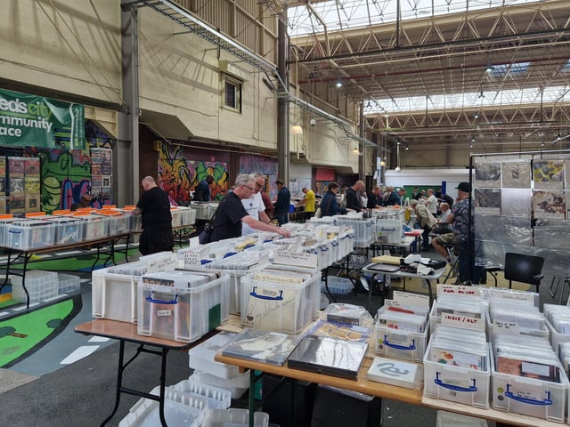 The record fair is held in two halls at Kirkgate Market