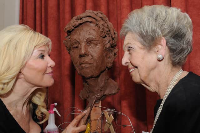 Royal sculptor Frances Segelman makes a bust of Dr Marjorie Ziff in 2011. Picture: Steve Riding