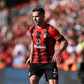 BOURNEMOUTH, ENGLAND - OCTOBER 08: Lewis Cook of Bournemouth controls the ball during the Premier League match between AFC Bournemouth and Leicester City at Vitality Stadium on October 08, 2022 in Bournemouth, England. (Photo by Ryan Pierse/Getty Images)