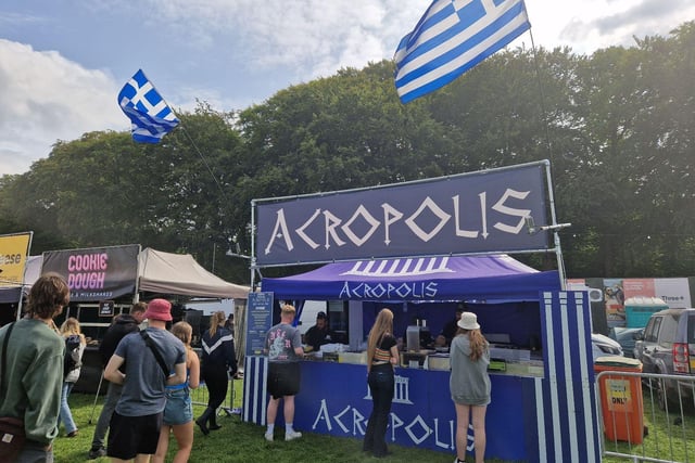 Already a popular choice with festivalgoers, Greek vendor Acropolis serves chicken gyros wraps for £14