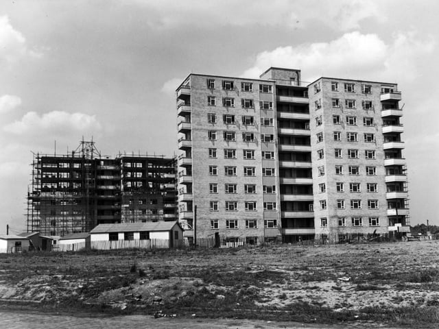 Construction of new flats near York Road in June 1959.