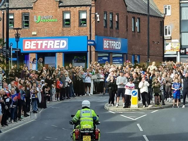 Fans lined the parade route.