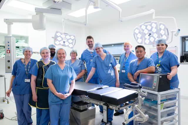 Dr Sheila Black with the Brachytherapy Theatre team at St James’s University Hospital.