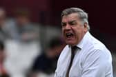 Leeds United's English head coach Sam Allardyce reacts on the touchline (Photo by BEN STANSALL/AFP via Getty Images)