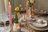 These tablescaping ideas from Viners and Mason Cash will transform your classic roast into an Easter spectacular. Image: Molly’s Home & Hosting