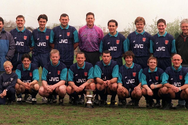 Farsley Celtic Colts, winners of the Leeds Sunday League Premier Division, pictured in April 1997. Back row, from left, are Dave Haigh, Gary Cooper, Danny Marshall, Andy Holmes, John Lund, Jonathan Haigh, Eugene Lacy, Jared Williams and Roger Micklefield. Front row, from left, are Jonathan Lund (mascot), Richard Smith, John Sanderson, Keith Sanderson, Darren Hamer, Phil Turner, Jason Day and Dean Jennings.