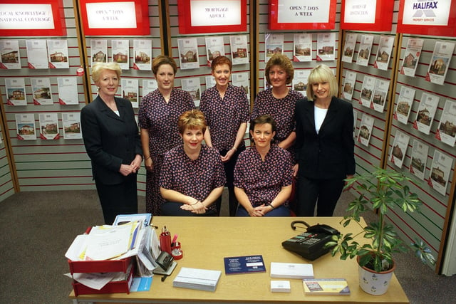 Beverley Kitchen (right) manager at Halifax Property Services on Austhorpe Road pictured with her team in June 1998, from left, Wendy Redman, Kelly Gregson, Fiona Cole, Liz Khan, Linden Jenkins and Tracy Armitage.