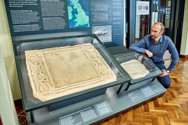 Dr Samuel Gartland, Univertsoity of Leeds lecturer in ancient Greek history and culture with inscriptions stones from Roman Yorkshire. PIC: Victor de Jesus