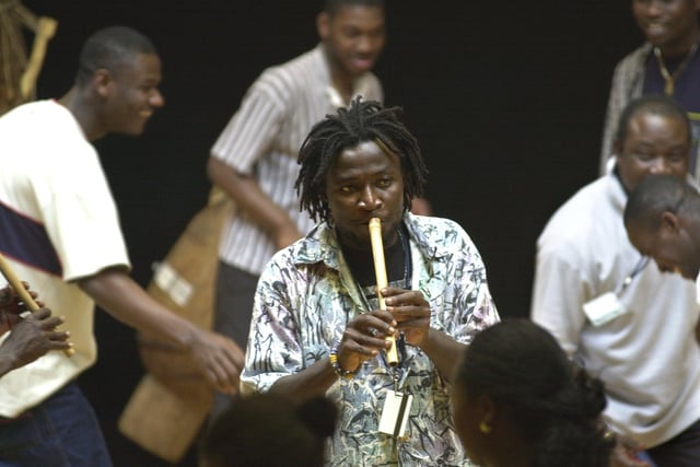 A spectacular new musical 'Yaa Asantewaa-Warrior Queen was presented at the West Yorkshire Playhouse, Leeds. Picture shows some of the cast at the rehearsal on Tuesday, April 24,  2001.