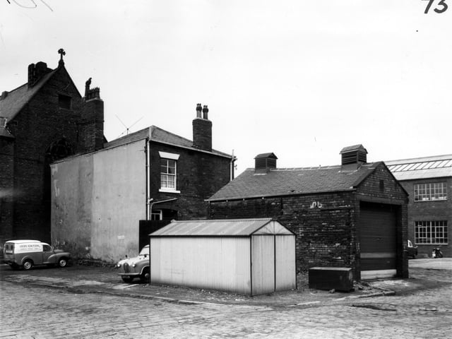 On the left edge of this view is the Gainsborough Cinema which was converted from a Unitarian Chapel in 1931. This view was taken shortly before the cinema closed in 1966.