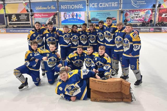 TOP DOGS: Leeds Junior Knights Under-14s celebrate their Division One North title success in Nottingham