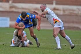 Ben Littlewood, seen in a pre-season game at Bradford Bulls, is closing in on his Leeds Rhinos debut. Picture by Steve Riding.