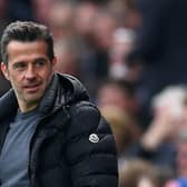 LONDON, ENGLAND - APRIL 22: Marco Silva, Manager of Fulham, looks on during the Premier League match between Fulham FC and Leeds United at Craven Cottage on April 22, 2023 in London, England. (Photo by Clive Rose/Getty Images)