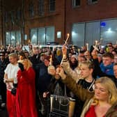 Hundreds turned out for the vigil in Lower Briggate after a mass shooting at a gay nightclub in Colarado (Photo: Terry George)