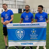 Leeds Utd players Patrick Bamford, Tyler Roberts and Rodrigo Moreno support Yorkshire Cancer Research