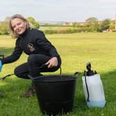 Emma Garner, 45, has told how she was able to buy her £195,000 four-bed detached house with the money she has earned scooping dog mess.