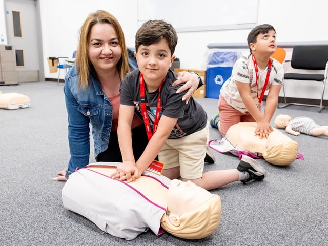 Sabena Ibrahim and son Adam, 7.
