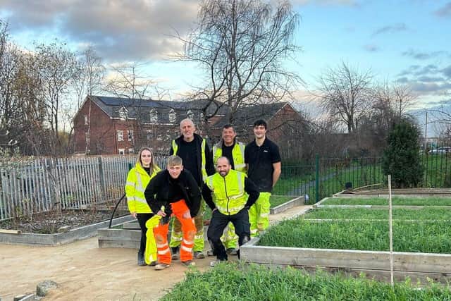 Caddick volunteers makeover community garden at Cross Green Growing Together.