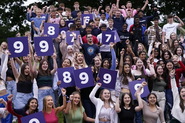 The private, fee-paying school, nicknamed GSAL, is based at Alwoodley Gates on Harrogate Road in Alwoodley. The Times ranked it 127th in the parent school guide. The school offers primary, secondary and post-16 education. It has 2,109 pupils on its roll. Pictured are students celebrating after receiving their GCSE results on August 25, 2022.