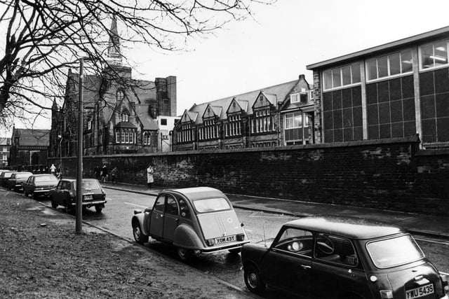 Leeds Grammar School on Moorland Road with the edge of Woodhouse Moor on the left pictured in January 1984. It is believed that a grammar school has existed in Leeds since around 1341, originally in the Parish Church. It became formalised in 1552 after a board of trustees was set up in the will of schoolmaster Rev. William Sheafield to provide a salary for his successors. New premises were found in The Calls, than Lady Lane, before John Harrison funded a new school on his land between Vicar Lane and New Briggate in 1624.