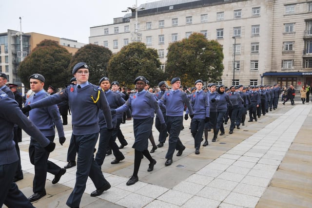 Cadets take the salute at Leeds Civic Hall