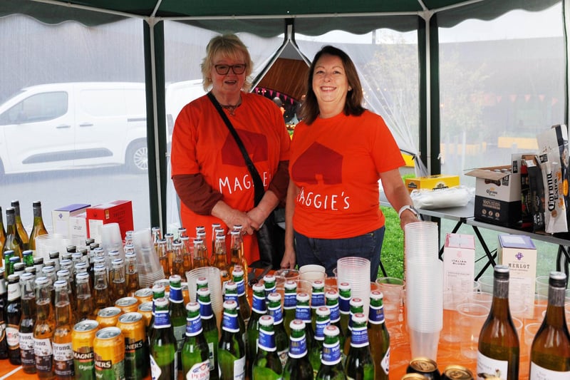 Meander to Maggie's fundraiser participants received a welcome drink on completion of their journey from The Kelpies to Larbert.