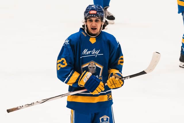 MAGIC MOMENT: Michael Danecko capped a stunning comeback from Leeds Knights 2, scoring an overtime winner to seal a 4-3 victory over Nottingham Lions and a place in the NIHL North One play-off quarter-finals.