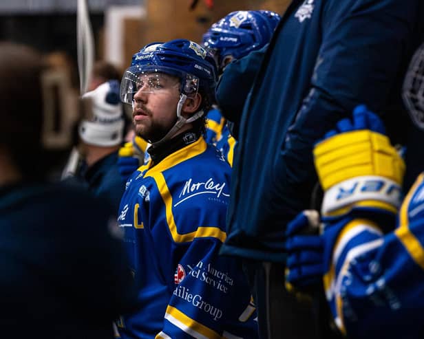 LEADING MAN: Captain Kieran Brown hopes a weekend on the road will help kickstart Leeds Knights' NIHL National campaign. Picture: Charlotte Clarke/Knights Media.