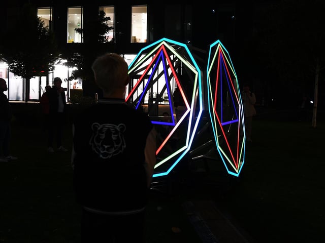 Polyrhythms by artist Axolotl on Sovereign Square, Swinegate. Photo: Jonathan Gawthorpe