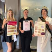 Local beauty queens Charlotte Lister, Ms Eco Pageants UK, and Daisy Parker, Miss Derbyshire at the Crown Hotel