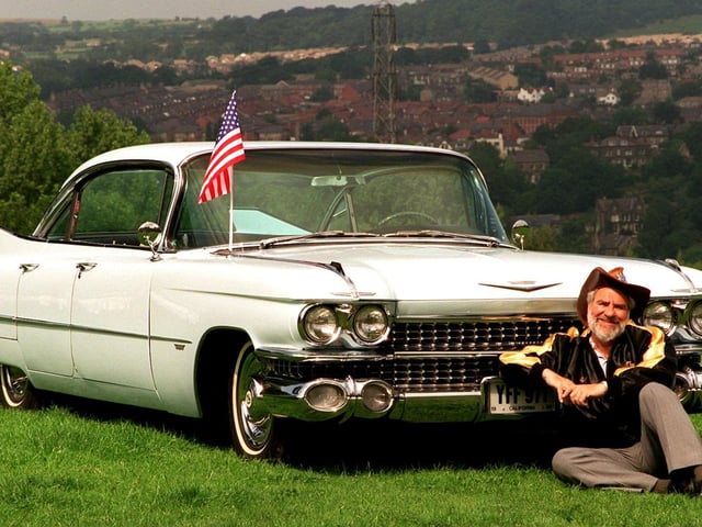 Bramley's Roy Aspin with his pride and joy - a Cadillac, pictured in August 1996.
