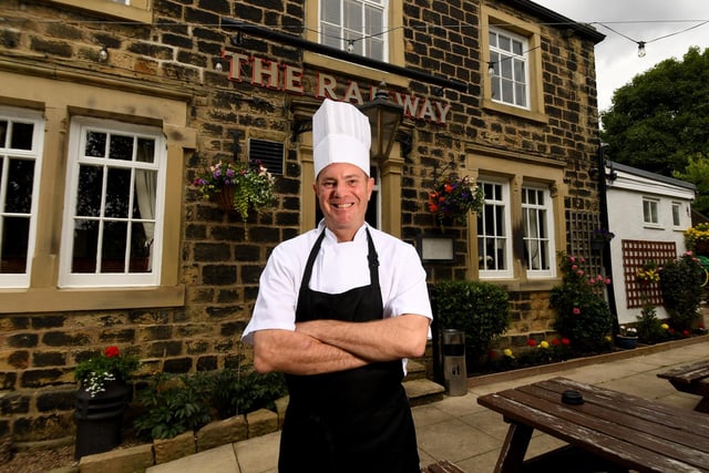 The Railway Inn in Rodley scored 8 for atmosphere, 9 for food, 9 for service and 8 for value. Pictured is head chef Garth Kirsten-Landman.
