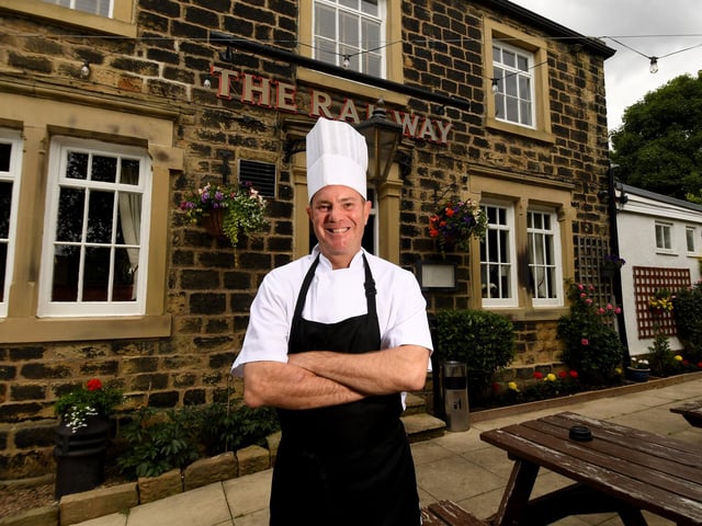 The Railway Inn in Rodley scored 8 for atmosphere, 9 for food, 9 for service and 8 for value. Pictured is head chef Garth Kirsten-Landman.