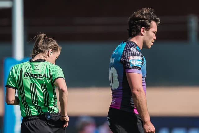 Referee Tara Jones is pictured sending off Hull's Yusuf Aydin during Sunday's defeat at Bradford Bulls. Here's all the charges and penalty points issued after Betfred Super League round 11.