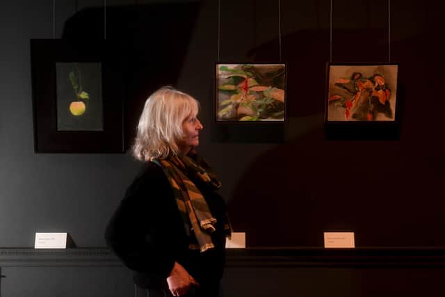Elaine Trimby is pictured with work by the artist Charlotte Verity in the exhibition The Season Following  at Harewood House. Picture: Simon Hulme
