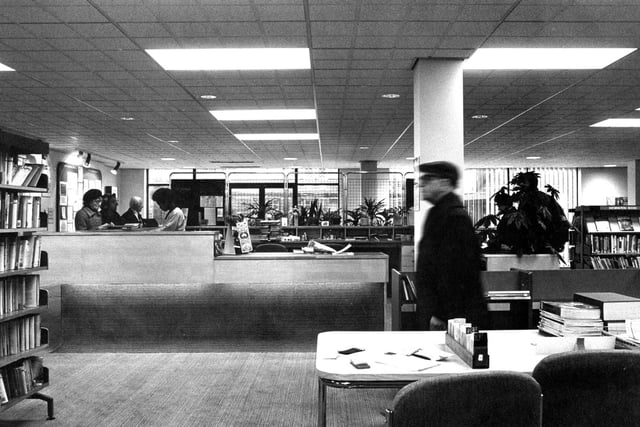 Inside the new Headingley Library, located on North Lane close to the junction with Otley Road, and officially opened in March 1983.