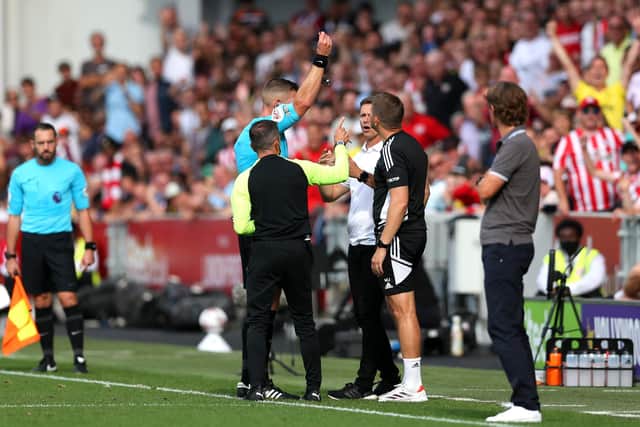 SITTING OUT - Leeds United boss Jesse Marsch has been handed a one-match touchline ban and a £10,000 fine for his sending off at Brentford. Pic: Getty