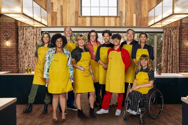 Ten contestants signed up to the first ever celebrity version of the BBC cooking show (Credit: BBC)