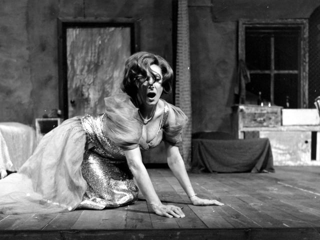 Maxine Audley as Blanche in 'A Streetcar named Desire' at the Leeds Playhouse in May 1971.