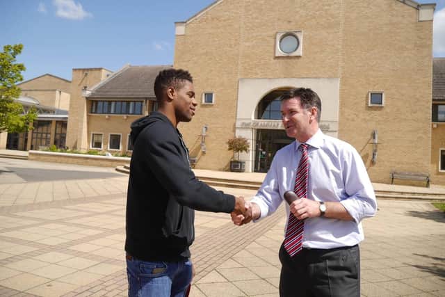 Yona Knight-Wisdom pays a visit to his old school.